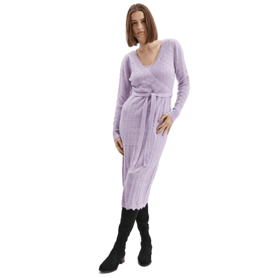 Orsay Svetlofialové dámske šaty midi so svetrom zo zmesi vlny ORSAY_530387-447000 XS