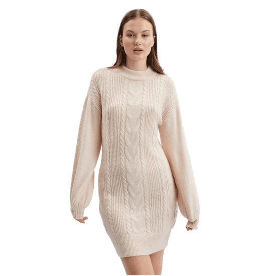 Orsay Béžové dámske svetrové šaty ORSAY_530396-029000 XS