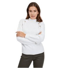 Orsay Biely dámsky rebrovaný sveter s ozdobnými gombíkmi ORSAY_507486001000 S
