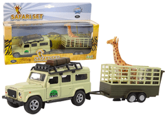 Lean-toys Auto Land Rover s transportérom Žirafa Safari Kov 521723