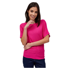 Orsay Tmavo ružový ľahký vzorovaný sveter s krátkym rukávom ORSAY M ORSAY_507435-381000 S
