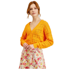 Orsay Oranžový dámsky vzorovaný sveter ORSAY_511195242000 L