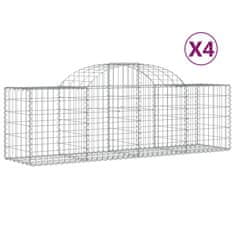 Vidaxl Oblúkový gabionový kôš 4 ks 200x50x60/80 cm pozinkované železo