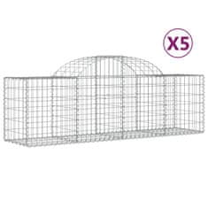 Vidaxl Oblúkový gabionový kôš 5 ks 200x50x60/80 cm pozinkované železo