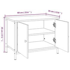 Vidaxl TV skrinka s dvierkami sivá sonoma 60x35x45 cm spracované drevo