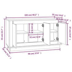 Vidaxl Komoda dub sonoma 102x35x55 cm spracované drevo