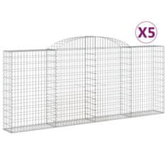 Petromila vidaXL Oblúkové gabionové koše 5 ks 300x30x120/140 cm pozink. železo