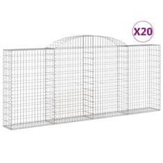 Petromila vidaXL Oblúkové gabionové koše 20 ks 300x30x120/140 cm pozink. železo