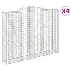 Vidaxl Oblúkový gabionový kôš 4 ks 300x50x220/240cm pozinkované železo