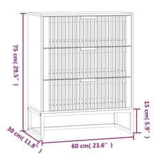 Vidaxl Komoda biela 60x30x75 cm kompozitné drevo