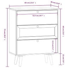 Vidaxl Komoda so zásuvkami 60x30x75 cm kompozitné drevo