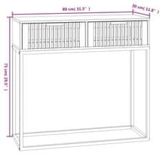 Vidaxl Konzolový stolík biely 80x30x75 cm kompozitné drevo a železo