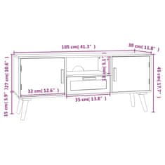 Vidaxl TV skrinka s dvierkami 105x30x45 cm kompozitné drevo