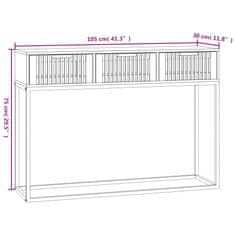 Vidaxl Konzolový stolík čierny 105x30x75 cm kompozitné drevo a železo