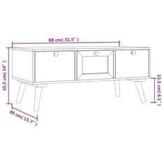 Vidaxl Konferenčný stolík so zásuvkami 80x40x35,5 cm kompozitné drevo