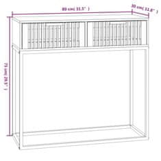 Vidaxl Konzolový stolík čierny 80x30x75 cm kompozitné drevo a železo