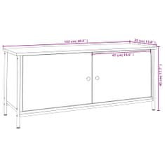 Vidaxl TV skrinka s dvierkami dymový dub 102x35x45 cm kompozitné drevo