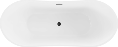 Mexen Celia, voľne stojaca vaňa 170 x 75 cm + čierna odtoková zátka a prepadový otvor, biela, 52331707500-B