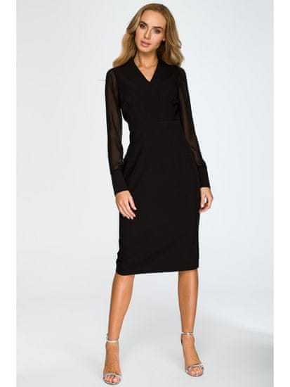 Style Stylove Dámske midi šaty Ishigune S136 čierna