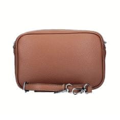 Made in Italy Kožená crossbody kabelka Alessia koňaková