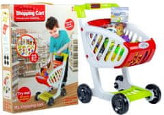 Lean-toys Nákupný vozík + potraviny 25 položiek