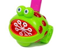 Lean-toys Mydlové bubliny Stroj Žaba s ružovou rukoväťou Svetelná hudba