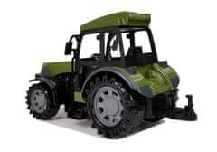 Lean-toys Zelený traktor s prívesom na balíky sena na diaľkové ovládanie 2.4G