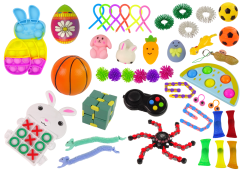 Lean-toys Veľkonočné hračky Pop It Squishy Anti-stress Set 42 prvkov