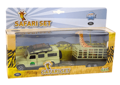 Lean-toys Auto Land Rover s transportérom Žirafa Safari Kov 521723