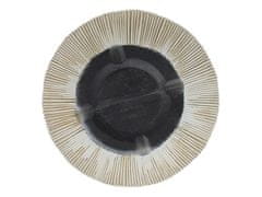Beliani Kvetináč béžová / biela okrúhla 31 x 31 x 33 cm CHIOS