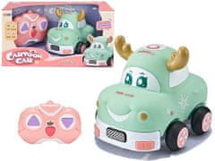 Lean-toys Zelené gumené auto R/C Pink Pilot 2.4 G