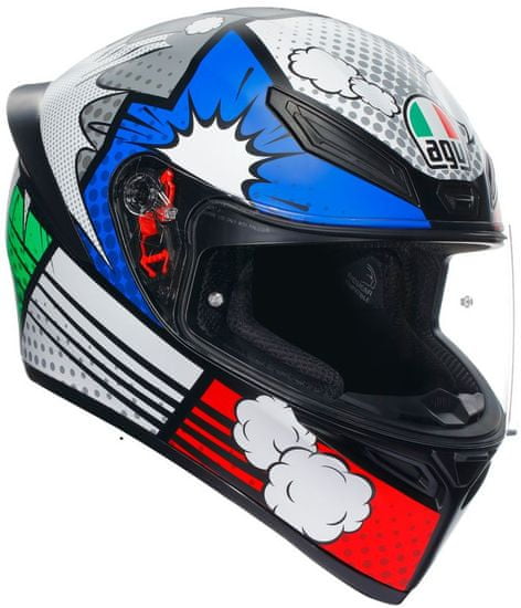 AGV prilba K-1 S Bang matt černo-modro-bielo-červeno-zelená