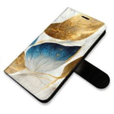 iSaprio Flipové puzdro - GoldBlue Leaves pre Samsung Galaxy A13 / A13 5G