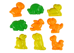 Lean-toys Kinetická piesková sada formičiek Dinosaury 3 farby