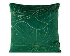 DESIGN 91  Zamatová obliečka na vankúš - Blink 25, zelená s lesklým vzorom 45 x 45 cm