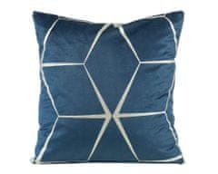 DESIGN 91  Zamatová obliečka na vankúš - Blink 28, modrá s lesklým vzorom 45 x 45 cm