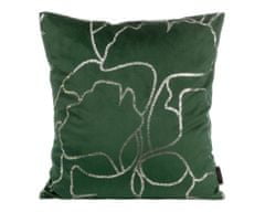 DESIGN 91  Zamatová obliečka na vankúš - Blink 35, zelená s lesklým vzorom 45 x 45 cm