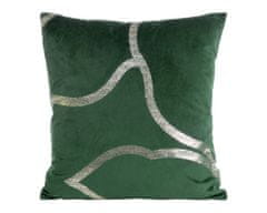 DESIGN 91  Zamatová obliečka na vankúš - Blink 40, zelená s lesklým vzorom 45 x 45 cm