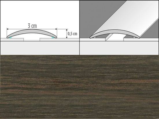 Effector Prechodové lišty A03 - SAMOLEPIACE šírka 3 x výška 0,5 x dĺžka 93 cm - wenge