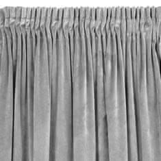 DESIGN 91 Zamatový záves s riasiacou páskou - Ria, sivý 140 x 270 cm