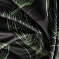 DESIGN 91 Zamatový záves s krúžkami - Pola, čierno-zelený 140 x 250 cm