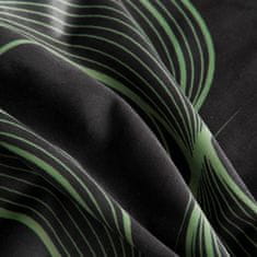 DESIGN 91 Zamatový záves s krúžkami - Pola, čierno-zelený 140 x 250 cm