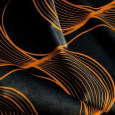 DESIGN 91 Zamatový záves s krúžkami - Pola, čierno-oranžový 140 x 250 cm