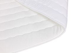 Veneti Boxspringová manželská posteľ s LED osvetlením 180x200 GALWAY - biela ekokoža + topper ZDARMA