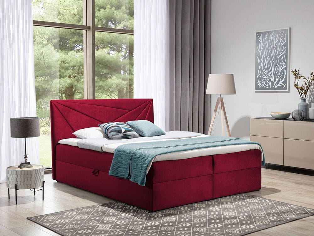 Veneti Hotelová jednolôžková posteľ 120x200 TOMASA 5 - červená + topper ZDARMA