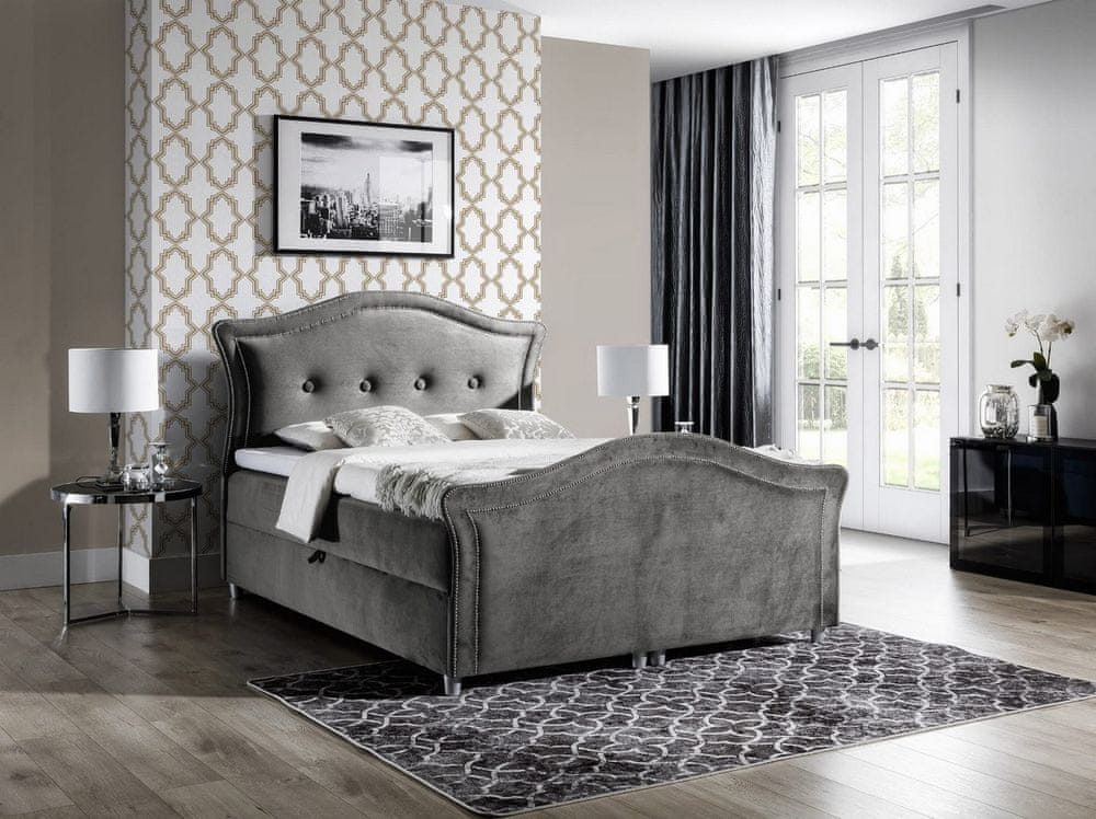 Veneti Kúzelná rustikálna posteľ Bradley Lux 180x200, šedá