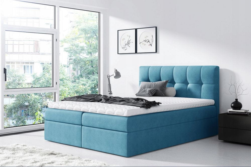 Veneti Jednoduchá posteľ Rex 140x200, modrá