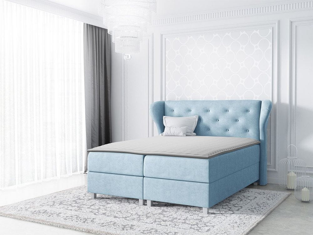 Veneti Hotelová manželská posteľ 180x200 TANIS - modrá + topper ZDARMA