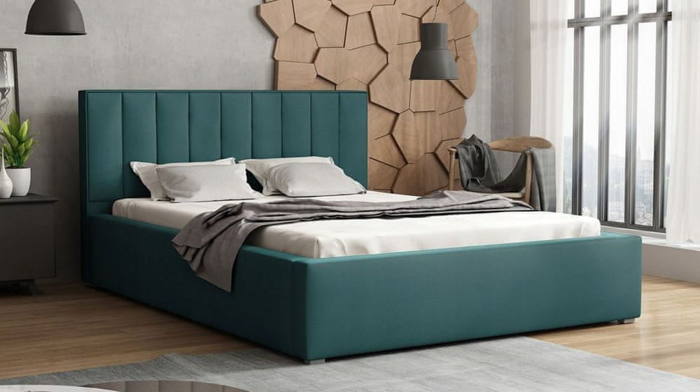 Veneti Manželská posteľ s roštom 180x200 TARNEWITZ 2 - modrá