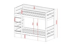 Veneti Poschodová posteľ pre deti FOTIA - 90x200, borovica